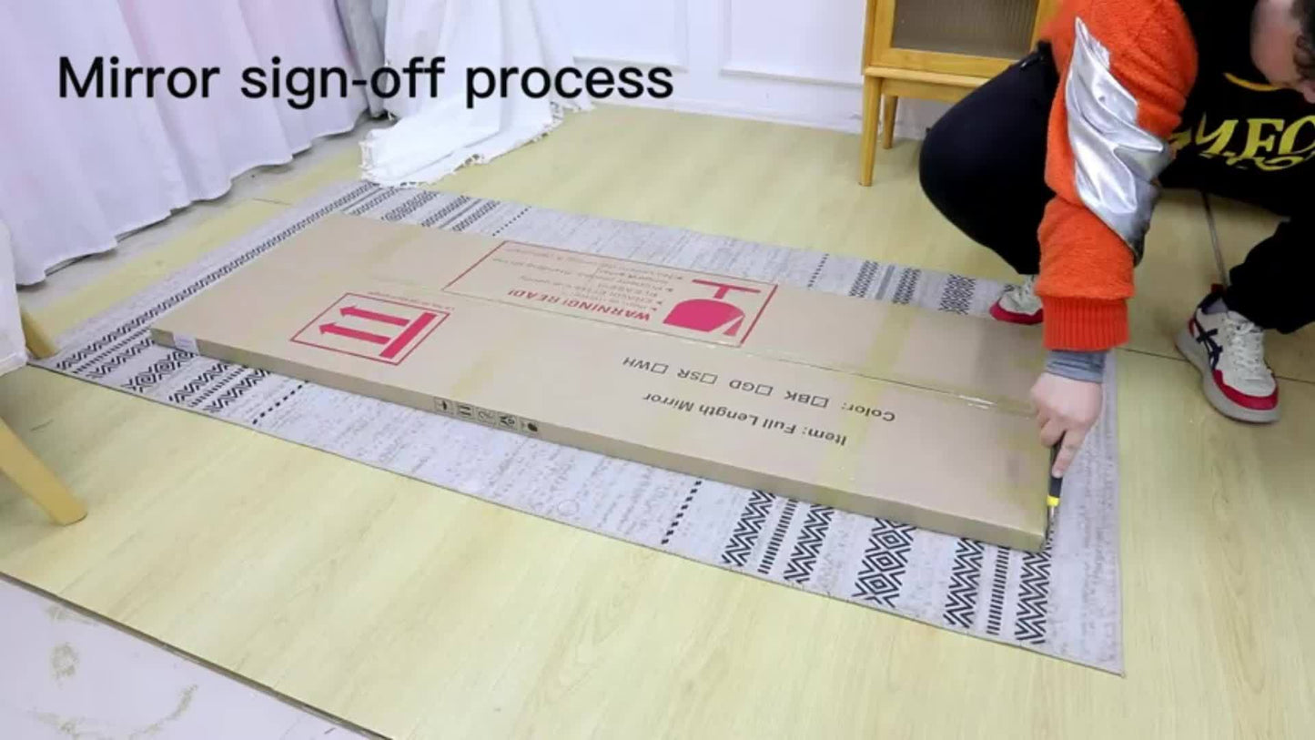 Large Arched Floor Mirror with Stand - 76x34 Inch Full Body Vanity Mirror, Elegant Floor or Wall Mirror for Living Room, Bedroom, Bathroom - No Assembly Needed, Modern home decor, Sleek Design, Polished Finish, Interior Desig