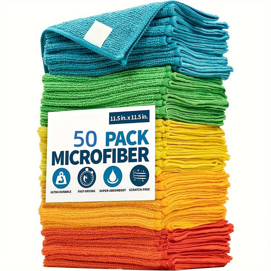 [Microfiber Cleaning Cloths Set] Ultra-Fine Microfiber Cleaning Cloths Set - Super Absorbent Polyester | Streak-Free Finish, Perfect for Outdoor, Bathroom, Kitchen, And Patio Use - Towels