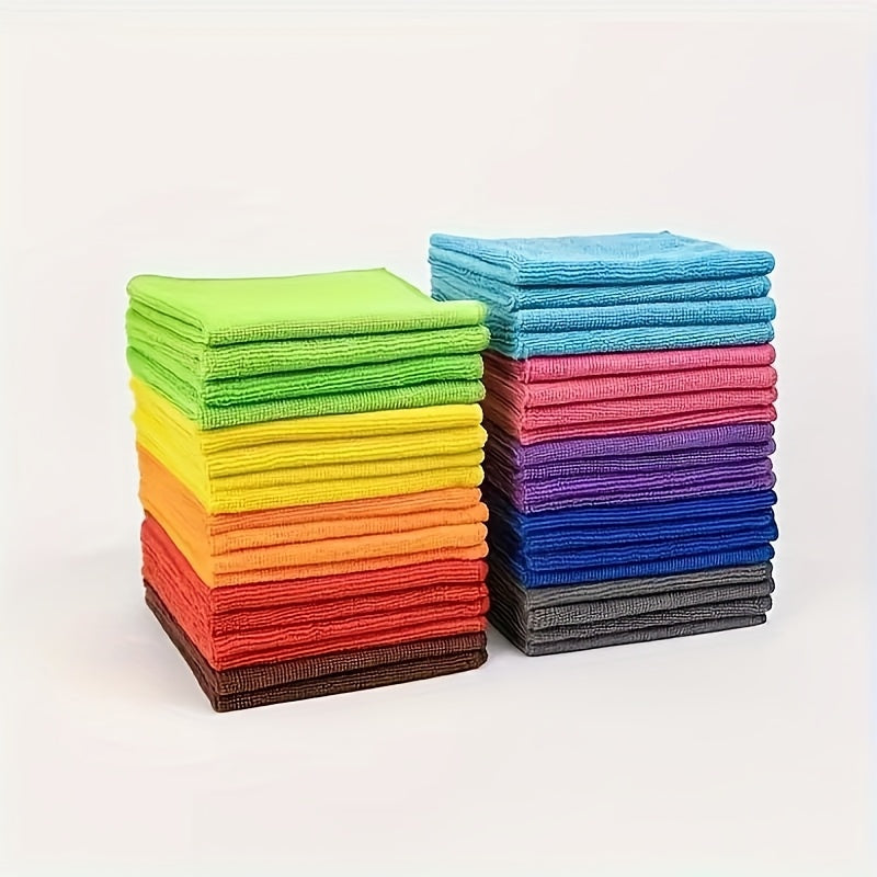 [Microfiber Cleaning Cloths Set] Ultra-Fine Microfiber Cleaning Cloths Set - Super Absorbent Polyester | Streak-Free Finish, Perfect for Outdoor, Bathroom, Kitchen, And Patio Use - Towels