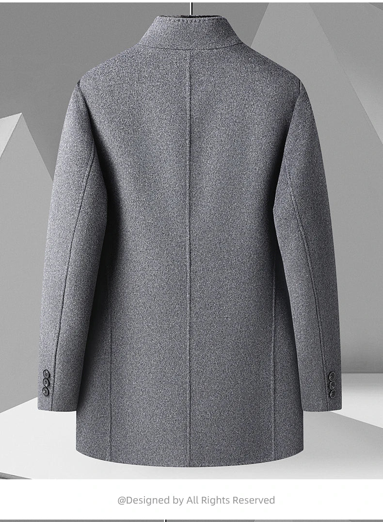 ARC Autumn and Winter Wool Coat Men's Outdoor Business Camping Trend in The Long Fashion Casual Wool Detachable Down Jacket