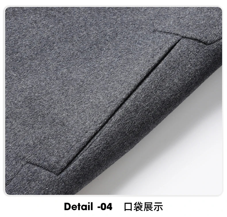 ARC Autumn and Winter Wool Coat Men's Outdoor Business Camping Trend in The Long Fashion Casual Wool Detachable Down Jacket