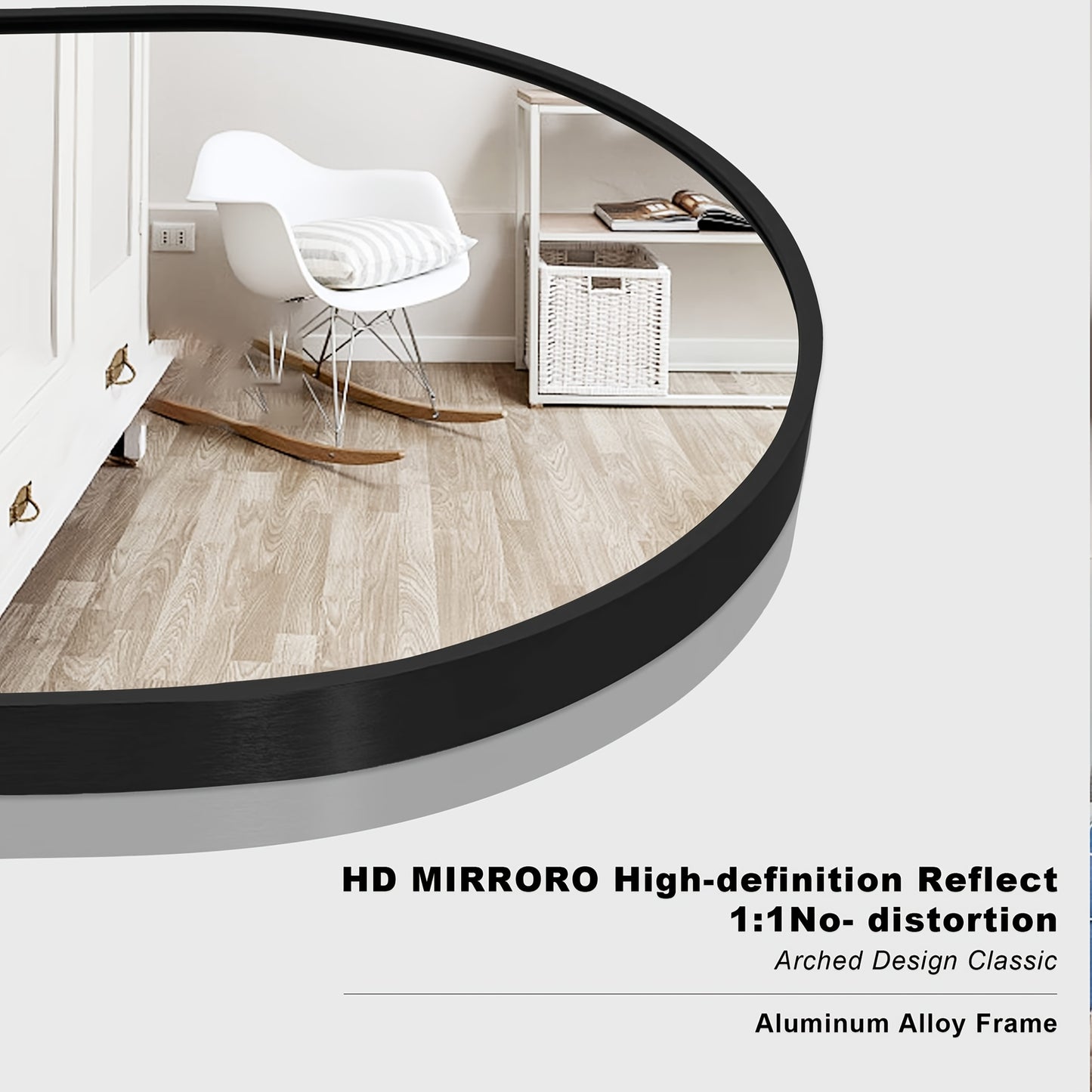 Large Arched Floor Mirror with Stand - 76x34 Inch Full Body Vanity Mirror, Elegant Floor or Wall Mirror for Living Room, Bedroom, Bathroom - No Assembly Needed, Modern home decor, Sleek Design, Polished Finish, Interior Desig